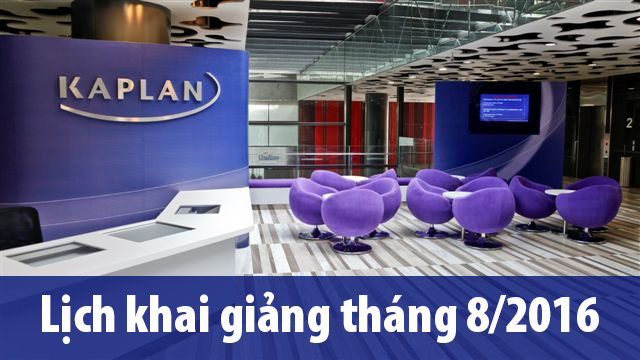 Lịch Khai giảng các lớp tháng 8/2016