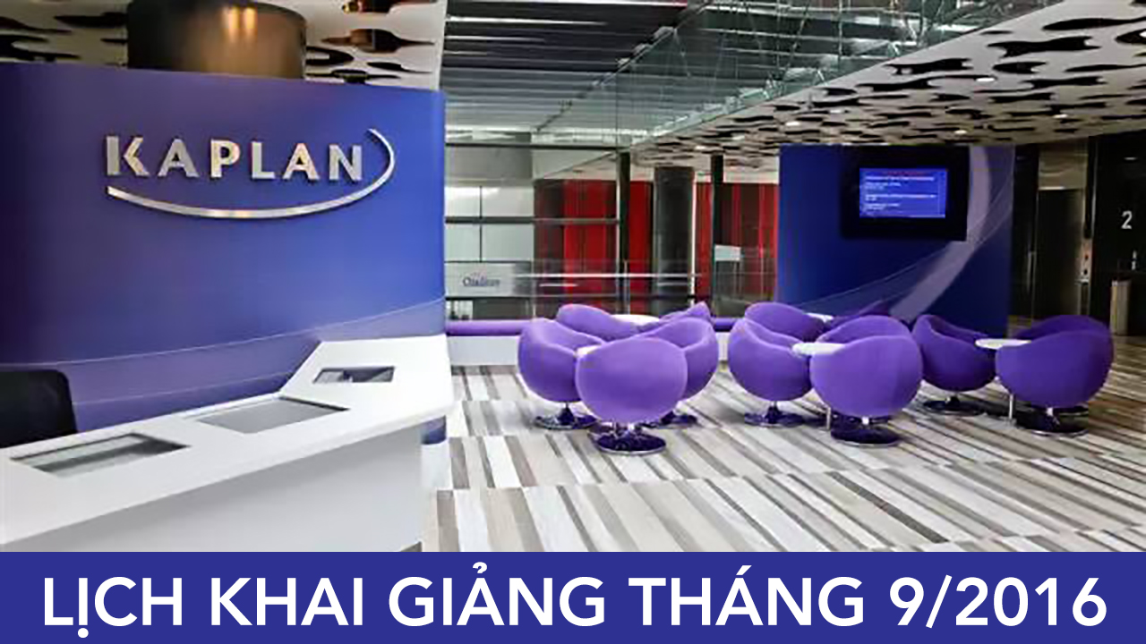 Lịch Khai giảng các lớp tháng 9/2016