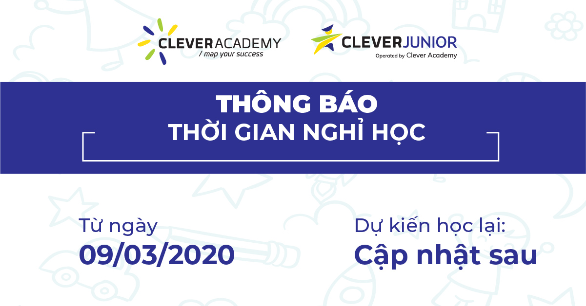 THÔNG BÁO LỊCH NGHỈ HỌC TỪ THÁNG 03/2020
