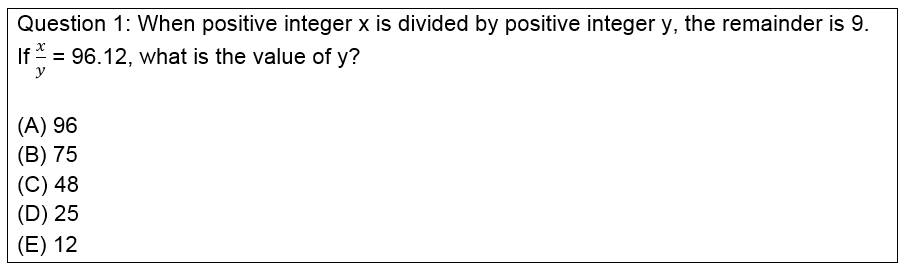 GMAT Quant Remainder