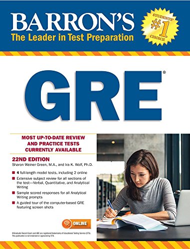  BARRON’S GRE Prep Book, 22nd EDITION