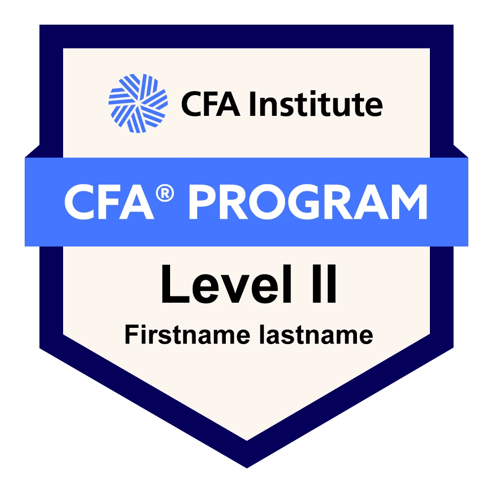 Example of a CFA Level II digital badge